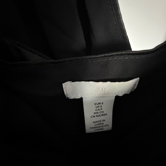 Long black satin dress, pearl detail neckline, H&M - Picture 3 of 6